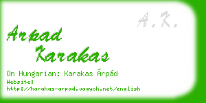 arpad karakas business card